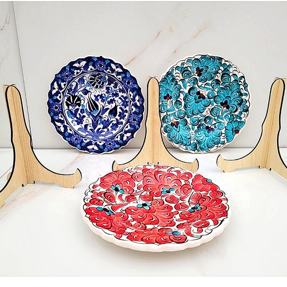 Set of 3 Turkish Handmade Ceramic Decorative Plates - Picture 5 of 9